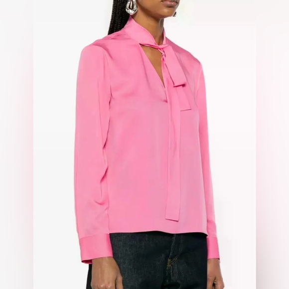 THEORY OPEN NECK TIE BLOUSE*********SIZE: P - Picture 2 of 3